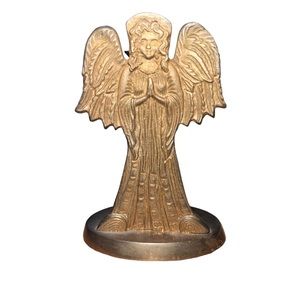 Vintage Brass Angel Taper Candle Holder Mid Century Modern 5” Jamison Italy